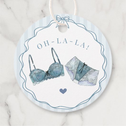 Something Blue Lingerie Shower Bachelorette Party Bedankjes Labels (Achterkant)