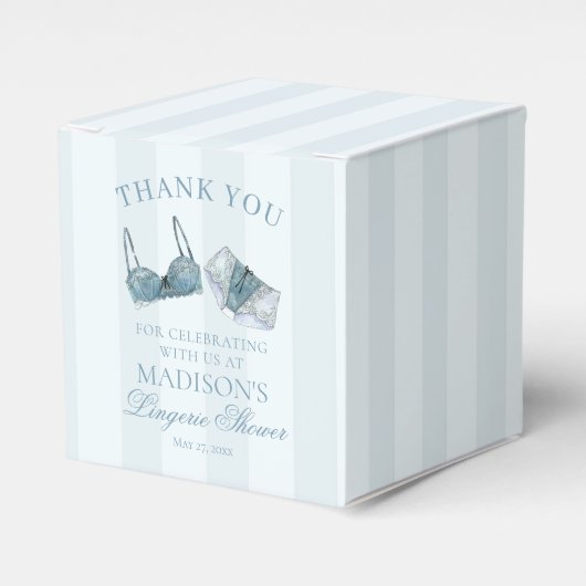 Something Blue Lingerie Shower Bridal Dessert Bedankdoosjes (Voorkant Zijde)