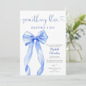 Something Blue Lint Bruidsfeest Kaart (Staand voorkant)