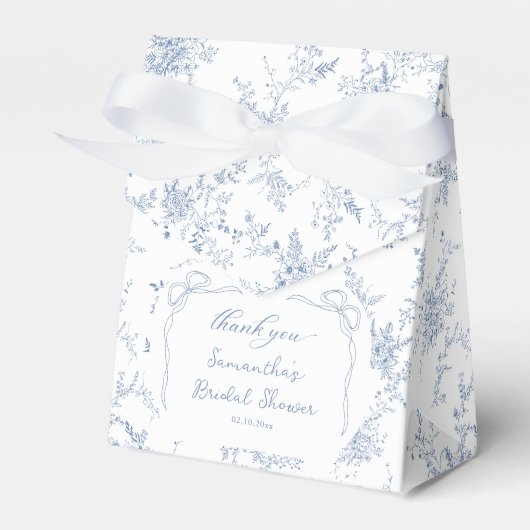 Something Blue Lint Bruiloft Bridal Shower Bedankdoosjes (Voorkant Zijde)