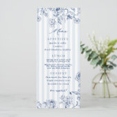 Something Blue Menu Bridal Shower Party Card  Kaart (Staand voorkant)