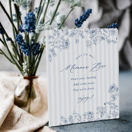 Something Blue Mimosa Bar Acrylic Pedestal Sign Reclamebord Met Voetstuk