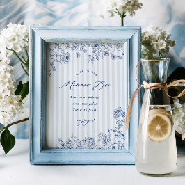 Something Blue Mimosa Bar Bord Bruidsfeest Borrel Poster