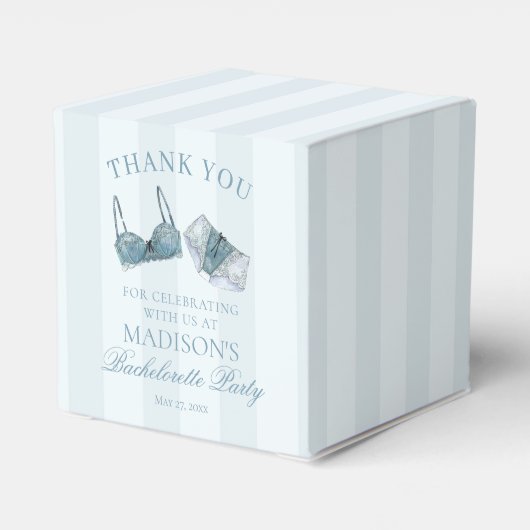 Something Blue Ondergoed Bruidsfeest Taart Bedankdoosjes (Achterkant)