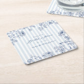 Something Blue Paper Coasters Bridal Shower Decor Kartonnen Onderzetters (Schuin)