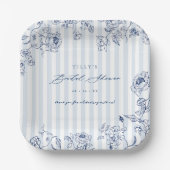 Something Blue Paper Plates Bridal Shower Party Papieren Bordje (Voorkant)