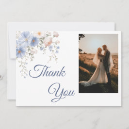 Something Blue Photo Thank You Card Bedankkaart