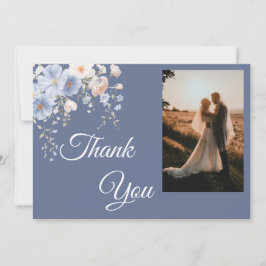 Something Blue Photo Thank You Card Bedankkaart