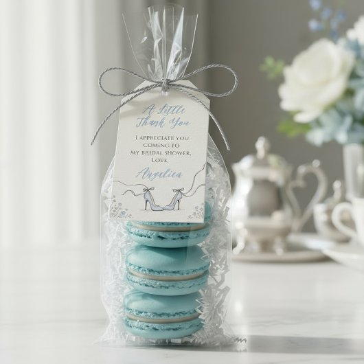 Something Blue Poeder Blauwe Hak Bridal Shower Cadeaulabel