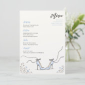 Something Blue Powder Blue Heels Bridal Shower Menu (Staand voorkant)