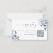 Something Blue QR Code Cadeauregister Bloemkaart Notitiekaartje (Voorkant)