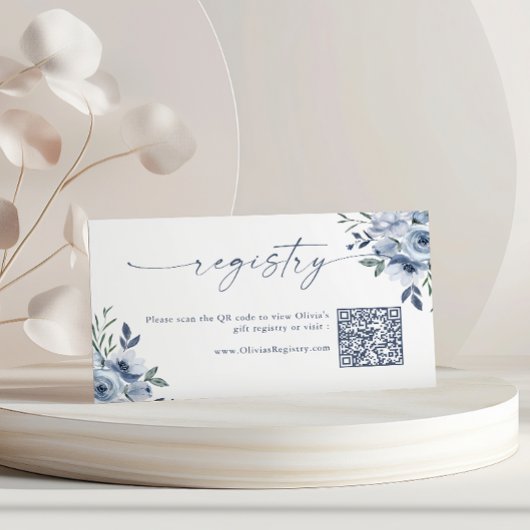 Something Blue QR Code Cadeauregister Bloemkaart Notitiekaartje