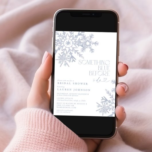 Something Blue QR Snowflake Winter Vrijgezellenfee Kaart