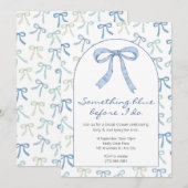 Something Blue Ribbon Bow Vrijgezellenfeest Kaart (Voorkant / Achterkant)