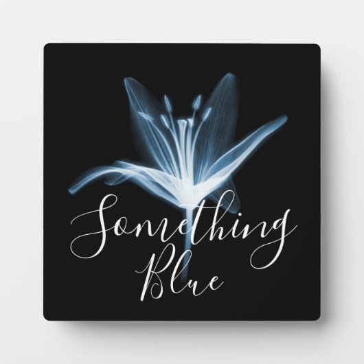 Something Blue Röntgenlelie Bloem Bruiloft Fotoplaat (Voorkant)