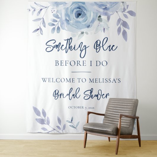 Something Blue Script Bruidsfeest Wandkleed (In situ)