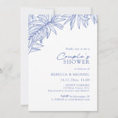 Something Blue Simple Botanical Couple's Shower Kaart (Voorkant)