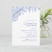 Something Blue Simple Botanical Couple's Shower Kaart (Staand voorkant)