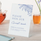 Something Blue Simple Botanical Guest Book Reclamebord Met Voetstuk (Insitu)