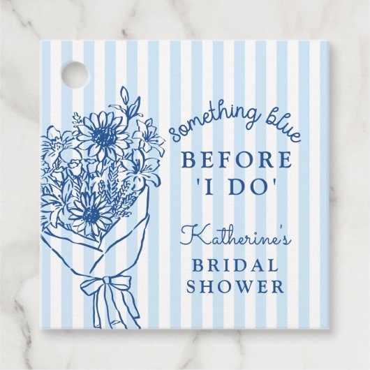 Something Blue Strepen Bruidsdouche Bedankjes Labels (Voorkant)