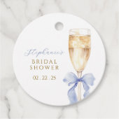 Something Blue Strik Favor Tags voor Bruidsuitnodi Bedankjes Labels (Voorkant)