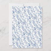 Something Blue Strik Glitter Champagne Wilde Bloem Kaart (Achterkant)