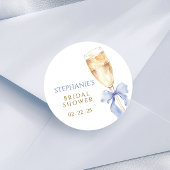 Something Blue Strikklabels voor champagneglazen Ronde Sticker