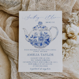 Something Blue Thee Feest Toile Bruidsdouche Kaart