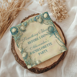 Something Blue Thistle Bachelorette Feest Servet
