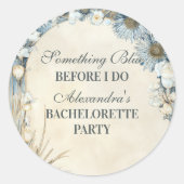 Something Blue Thistle Bloemen Meisjesfeest Ronde Sticker (Voorkant)