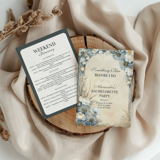 Something Blue Thistle Bloemen Meisjesfeest voor d Kaart