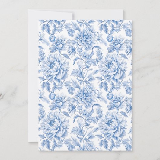 Something Blue Toile Bow Coquette Vrijgezellenfees Kaart (Achterkant)