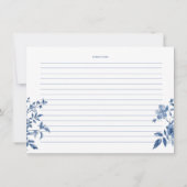 Something Blue Toile Floral Recept Kaart (Achterkant)