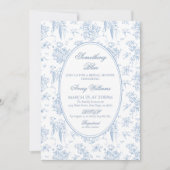 Something Blue Toile Floral  Vrijgezellenfeest Kaart (Voorkant)