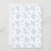 Something Blue Toile Floral  Vrijgezellenfeest Kaart (Achterkant)