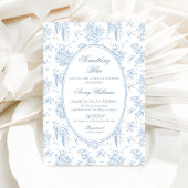 Something Blue Toile Floral  Vrijgezellenfeest Kaart