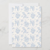 Something Blue Toile Floral  Vrijgezellenfeest Kaart (Achterkant)