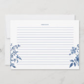 Something Blue Toile Floral Vrijgezellenfeest Rece Kaart (Achterkant)