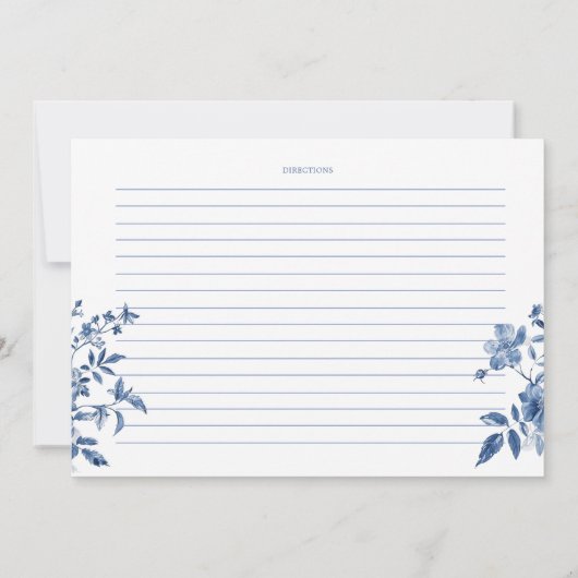 Something Blue Toile Floral Vrijgezellenfeest Rece Kaart (Achterkant)