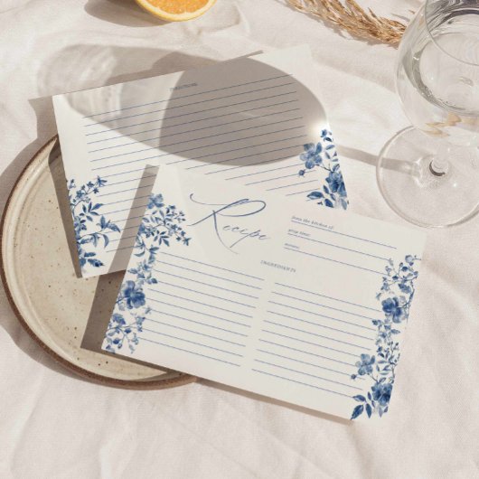 Something Blue Toile Floral Vrijgezellenfeest Rece Kaart