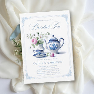 Something Blue Toile Frame Chic Bruids Theesalon Kaart