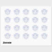 Something Blue Victoriaanse Bruiloft Favorieten Ronde Sticker (Vel)
