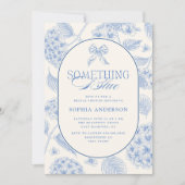 Something Blue Vintage Blue Bruiloftsfeest Kaart (Voorkant)