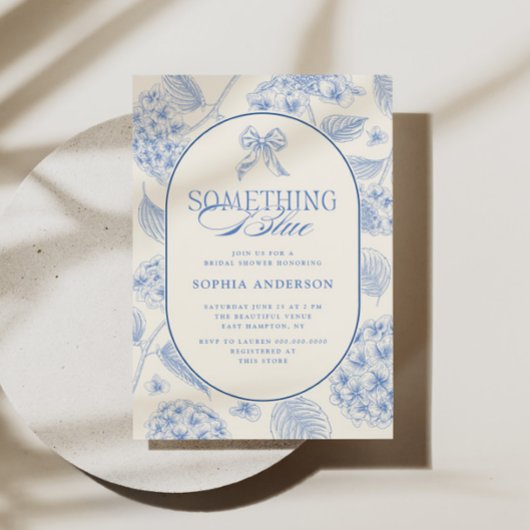 Something Blue Vintage Blue Bruiloftsfeest Kaart