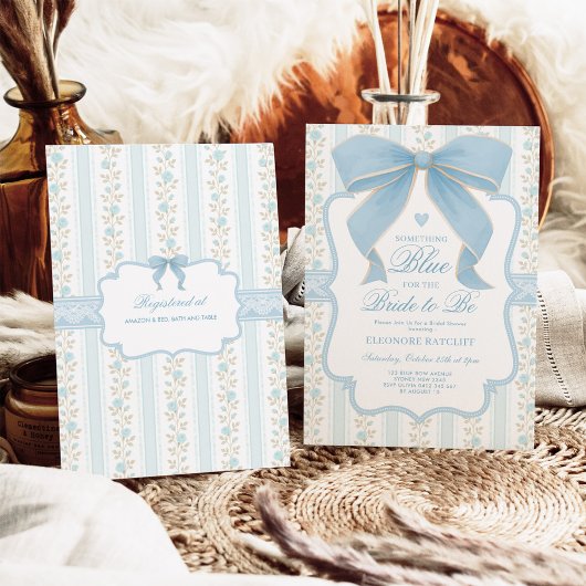 Something Blue voor Bride Blue Bow Vrijgezellenfee Kaart