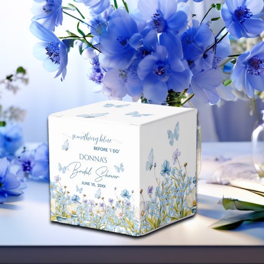 Something Blue voor 'I do' Floral Vrijgezellenfees Bedankdoosjes