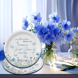 Something Blue voor 'I do' Floral Vrijgezellenfees Papieren Bordje