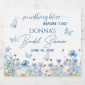 Something Blue voor 'I do' Floral Vrijgezellenfees Sparkling Wijnetiket (Enkel label)