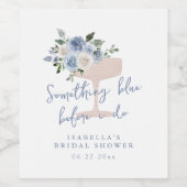 Something Blue voor ik bruidsfeest doe Wijn Etiket (Enkel label)