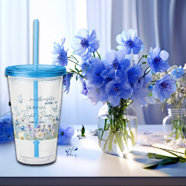 Something Blue voor 'Ik doe' Bloemige Bruids-Showe Acryl Drinkbeker